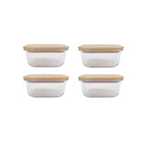 4 Pcs Bamboo Food Container Medium.
