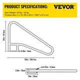 VEVOR Pool Rail 55x32 Pool Railing 304 Stainless Steel 250LBS Load Capacity Silver Rustproof Pool Handrail Humanized Swimming Pool Handrail with Blue Grip Cover & M8 Drill Bit & Self-Taping Screws