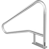 VEVOR Pool Rail 55x32 Pool Railing 304 Stainless Steel 250LBS Load Capacity Silver Rustproof Pool Handrail Humanized Swimming Pool Handrail with Blue Grip Cover & M8 Drill Bit & Self-Taping Screws