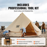 VEVOR Canvas Bell Tent 4m/13.12ft 4-Season Camping Yurt Tent with Stove Jack