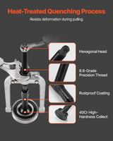 VEVOR Blind Hole Bearing Puller Set, 16-in-1 Inner Bearing Race and Seal Extractor Kit, 16 PCS Slide Hammer Pilot Insert Inner Internal Bearing Removal Tool Set with 10 Split Collets and Counterstay
