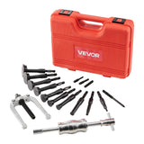 VEVOR Blind Hole Bearing Puller Set, 16-in-1 Inner Bearing Race and Seal Extractor Kit, 16 PCS Slide Hammer Pilot Insert Inner Internal Bearing Removal Tool Set with 10 Split Collets and Counterstay