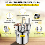 Vevor 30L 8Gal Alcohol Distiller Water Spirit Boiler Home Brew Copper Alcohol Still