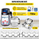 VEVOR Home Water Distiller Distilled Water Maker 4 L with Dual Temp Display Grey