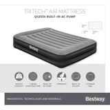 Bestway 2.03m x 1.52m x 46cm Tritech Air Mattress Queen Built-in AC pump