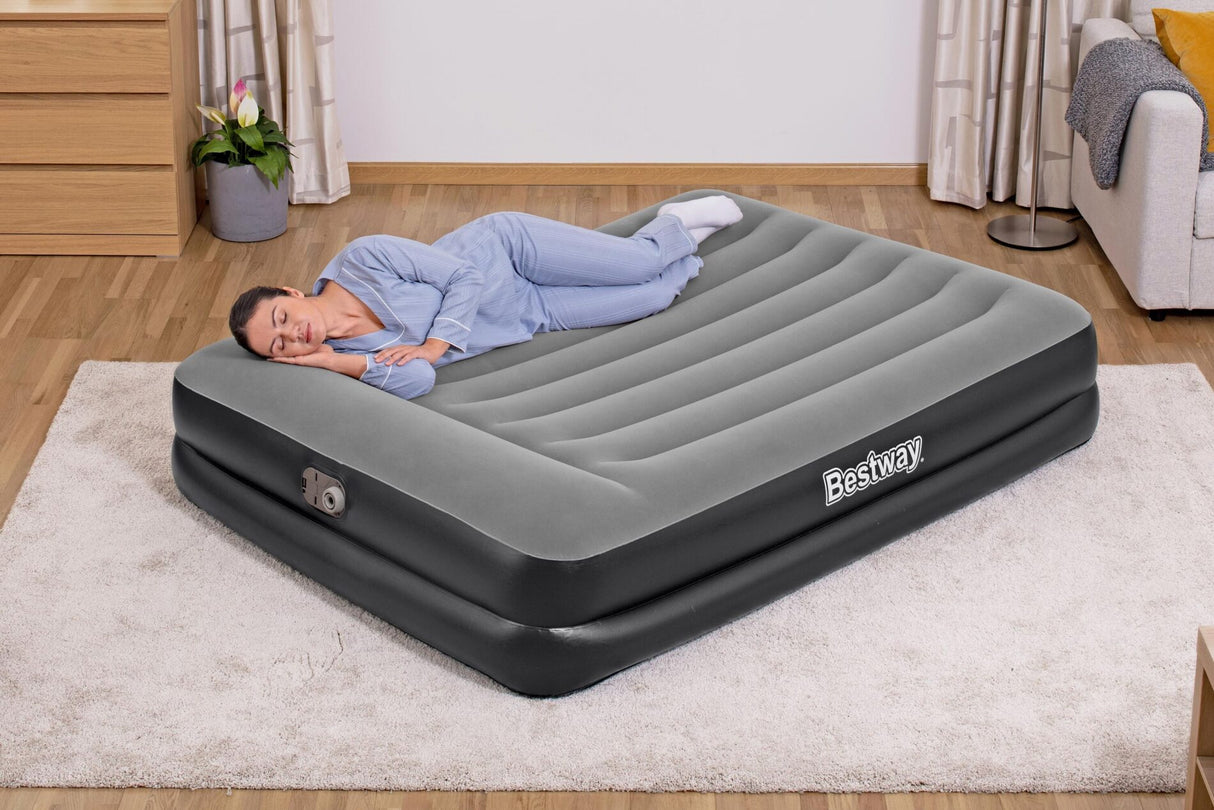 Bestway 2.03m x 1.52m x 46cm Tritech Air Mattress Queen Built-in AC pump
