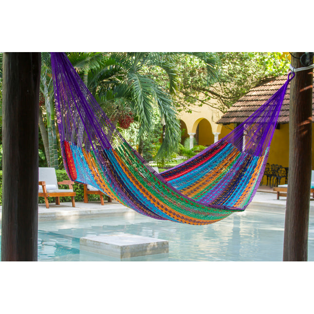 Outdoor undercover cotton Mayan Legacy hammock Family size Colorina