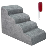 Non-slip 4 tiers foam dog steps for high beds or couches
