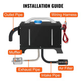 Diesel Air Heater 12V 8KW Tank Portable Heater Thermostat With Remote Control and LCD Display for Car Truck Boat RV Campers Caravan Motorhome