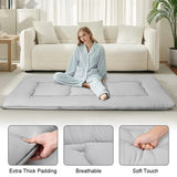 Foldable Floor Mattress Roll Up Futon Mattress Thicken Memory Foam for Bedroom Guest Room and Travel Portable Japanese Sleeping Tatami Mat 1x2m Grey