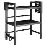 Stainless steel extendable stand oven rack, height adjustable.