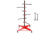 Universal Auto Paint Stand Panel Tree Paint Rotating Stand Center Post Hang Paint Spray with 4 Wheels and 6 Hooks.