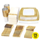 Dinnerware plastic square dining, 175pcs.