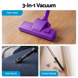 Purple stick vacuum cleaner.