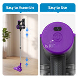 Purple stick vacuum cleaner.
