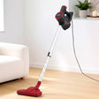 Red stick vacuum cleaner.