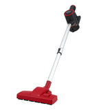 Red stick vacuum cleaner.