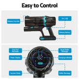 Devanti green handheld cordless stick vacuum.