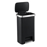Artiss Rubbish Bin 51L Kitchen Pedal Soft Close Lid Liner Pocket Black