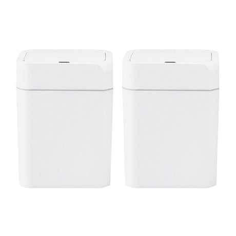 White touchless rubbish bin sensor, 12L, battery powered.