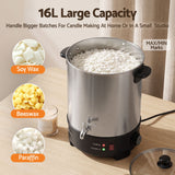 Devanti 16L Wax Melter Candle Making 1500W Melting Pot Furnace Quick Pour Spout Soy Soap
