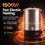Devanti 16L Wax Melter Candle Making 1500W Melting Pot Furnace Quick Pour Spout Soy Soap
