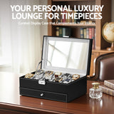 Embellir 12 Grids Watch Box Organizer Case Jewelry Display Storage Showcase