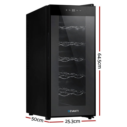 Devanti Wine Fridge Cooler 12 Bottles