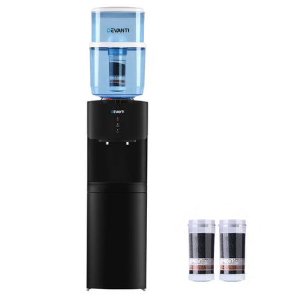 Devanti Water Cooler Dispenser Stand 22L Bottle Black w/2 Filter