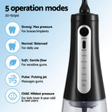 Devanti cordless water flosser with 350ml tank, black