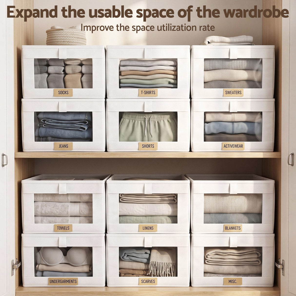 Artiss 6 Pack Linen Closet Organizers and Storage Foldable Clothing Bins