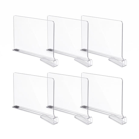 Artiss 6 Pack Closet Organizers and Storage Clear Shelf Dividers - Shoppers Spot Health & Beauty > Personal Care > Deodorants & Anti-Perspirants