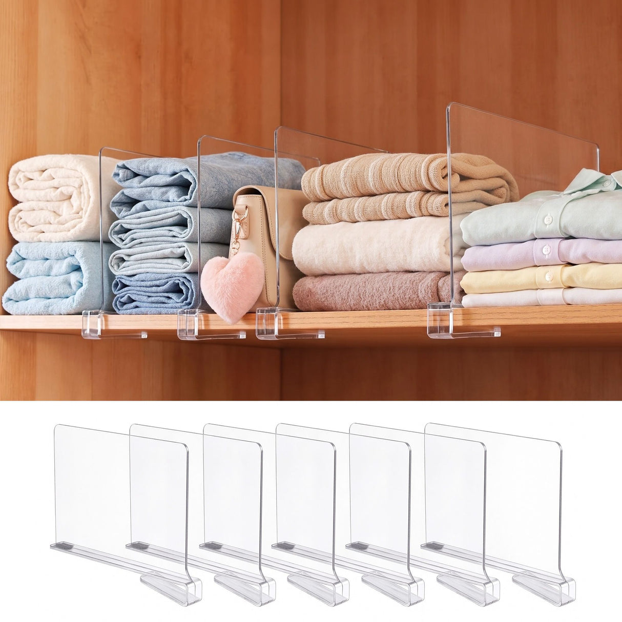 Artiss 6 Pack Closet Organizers and Storage Clear Shelf Dividers - Shoppers Spot Health & Beauty > Personal Care > Deodorants & Anti-Perspirants - Alternate view 8