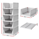 Artiss 5 Pack Stackable Plastic Storage Foldable Closet Organizers - Shoppers Spot Home & Garden > Home Office Accessories > Calendars, Organisers & Planners - Alternate view 3