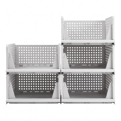 Artiss 5 Pack Stackable Plastic Storage Foldable Closet Organizers - Shoppers Spot Home & Garden > Home Office Accessories > Calendars, Organisers & Planners - Alternate view 4