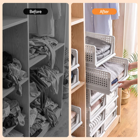 Artiss 5 Pack Stackable Plastic Storage Foldable Closet Organizers - Shoppers Spot Home & Garden > Home Office Accessories > Calendars, Organisers & Planners - Alternate view 6