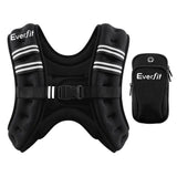 Everfit 3kg Weighted Vest Men Women, Reflective Running Vest with Armband Pouch