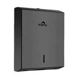 Dolphy Slimline Black Paper Towel Dispenser – Lockable Stainless Steel Wall Mount for M-Fold and Z-Fold Towels, Commercial Grade for Bathrooms and Kitchens