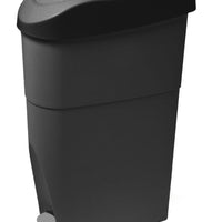 Dolphy 18L pedal sanitary bin, black and grey.