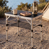 Weisshorn folding camping table, adjustable aluminium, 60 x 40 cm, black