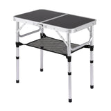 Weisshorn folding camping table, adjustable aluminium, 60 x 40 cm, black