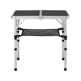 Weisshorn folding camping table, adjustable aluminium, 60 x 40 cm, black