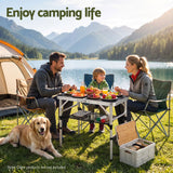 Weisshorn folding camping table, adjustable aluminium, 60 x 40 cm, black