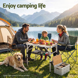Weisshorn folding camping table, adjustable aluminium, 60 x 40 cm, wood grain