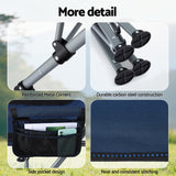 Weisshorn Camping Chair Folding Outdoor Portable Seat Lightweight Beach Picnic Fishing Capacity 120KG Navy Blue