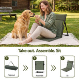 Weisshorn Foldable Camping Chair Oxford Aluminum Alloy Backrest Green.