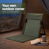 Weisshorn Foldable Camping Chair Oxford Aluminum Alloy Backrest Green.