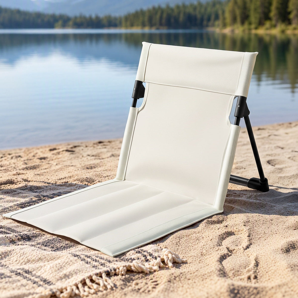 Weisshorn Foldable Camping Chair Oxford Aluminum Alloy Backrest Beige.