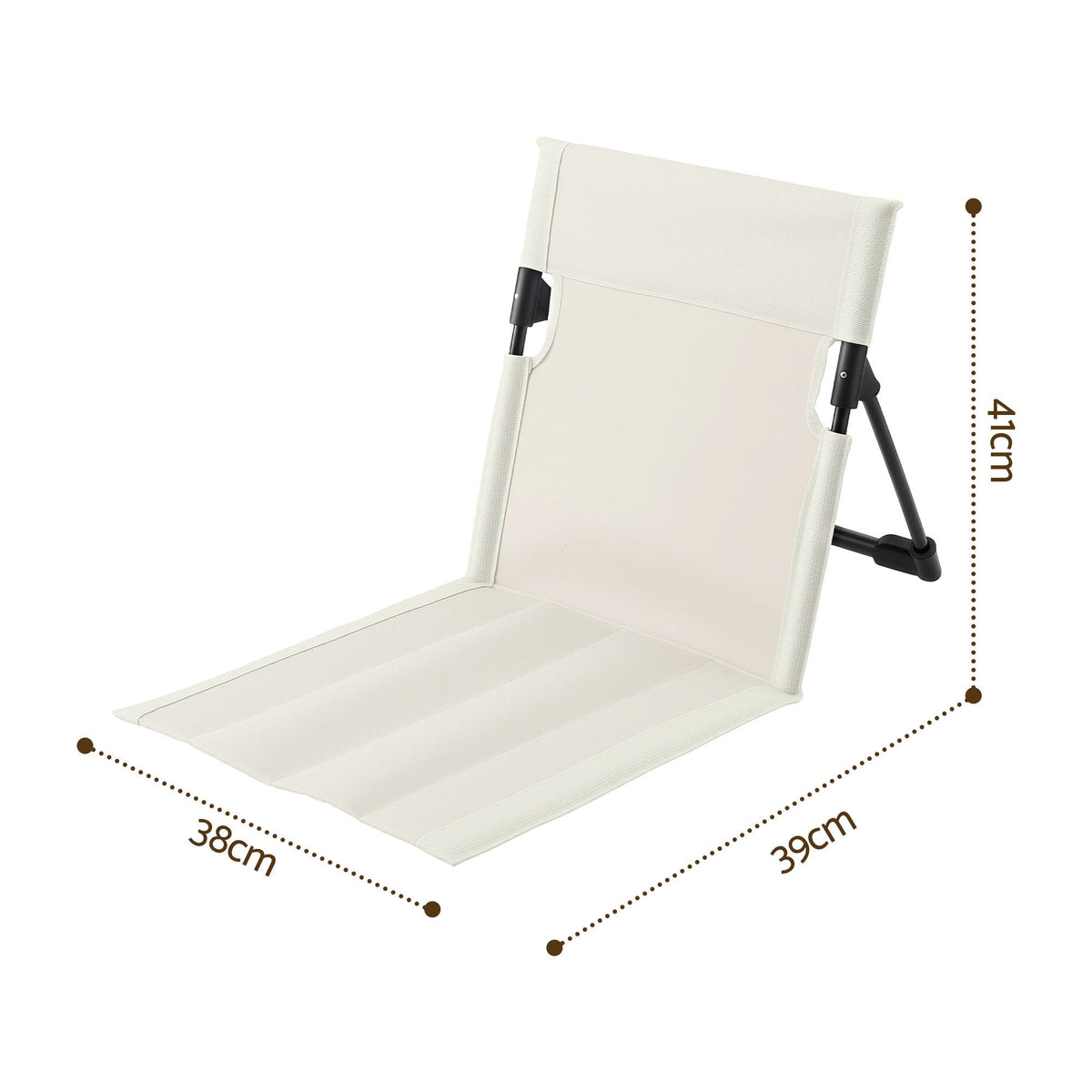 Weisshorn Foldable Camping Chair Oxford Aluminum Alloy Backrest Beige.