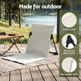 Weisshorn Foldable Camping Chair Oxford Aluminum Alloy Backrest Beige.